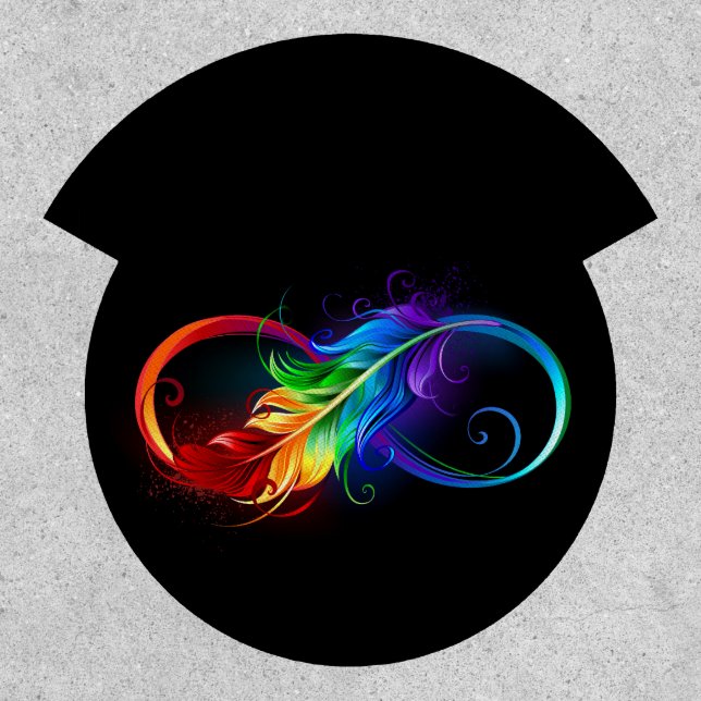 Infinity Symbol with Rainbow Feather Patch (Front)