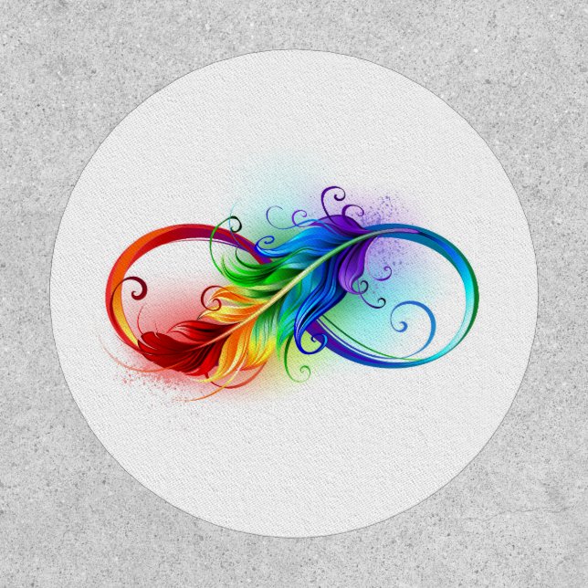 Infinity Symbol with Rainbow Feather Patch (Front)