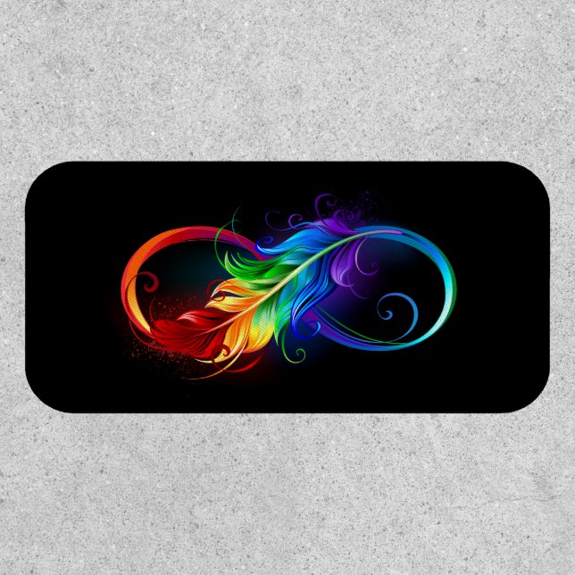 Infinity Symbol with Rainbow Feather Patch (Front)