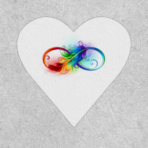 Infinity Symbol with Rainbow Feather Patch
