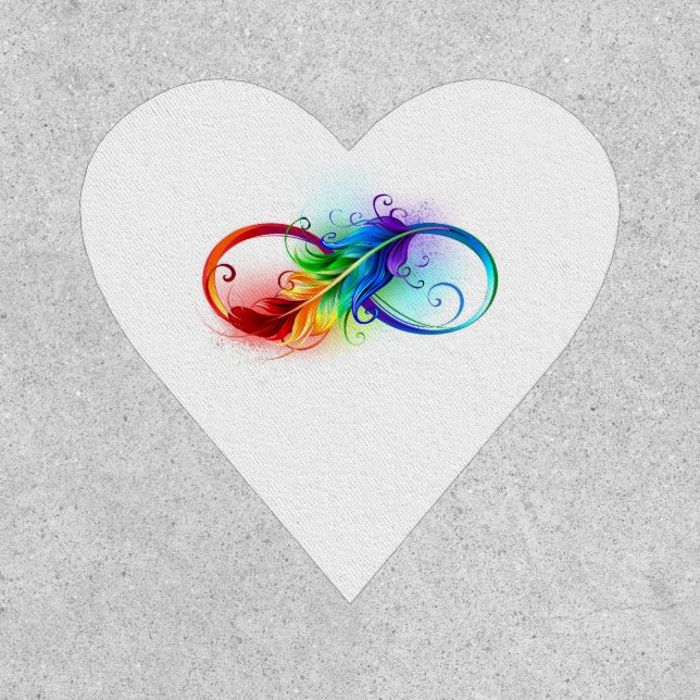 Infinity Symbol with Rainbow Feather Patch (Front)