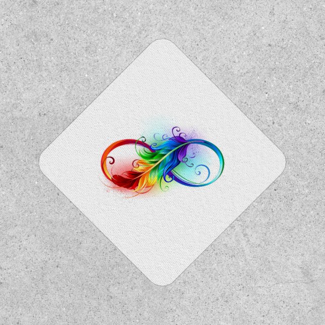 Infinity Symbol with Rainbow Feather Patch (Front)