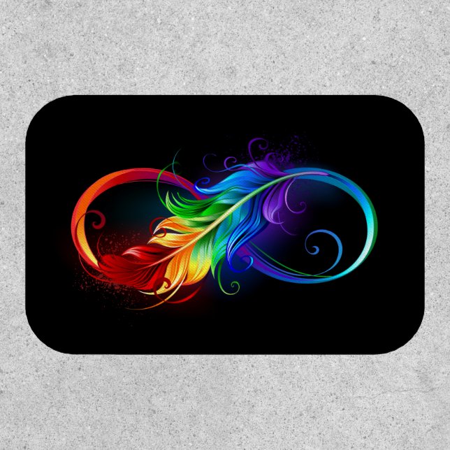 Infinity Symbol with Rainbow Feather Patch (Front)