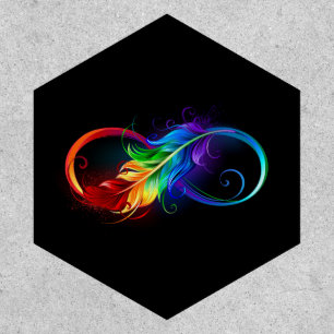 Infinity Symbol with Rainbow Feather Patch