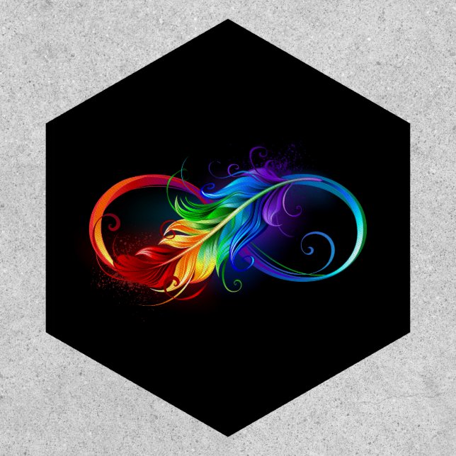 Infinity Symbol with Rainbow Feather Patch (Front)