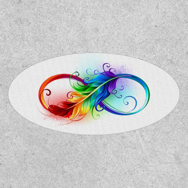 Infinity Symbol with Rainbow Feather Patch (Front)