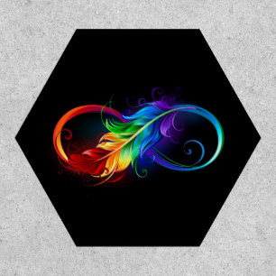 Infinity Symbol with Rainbow Feather Patch