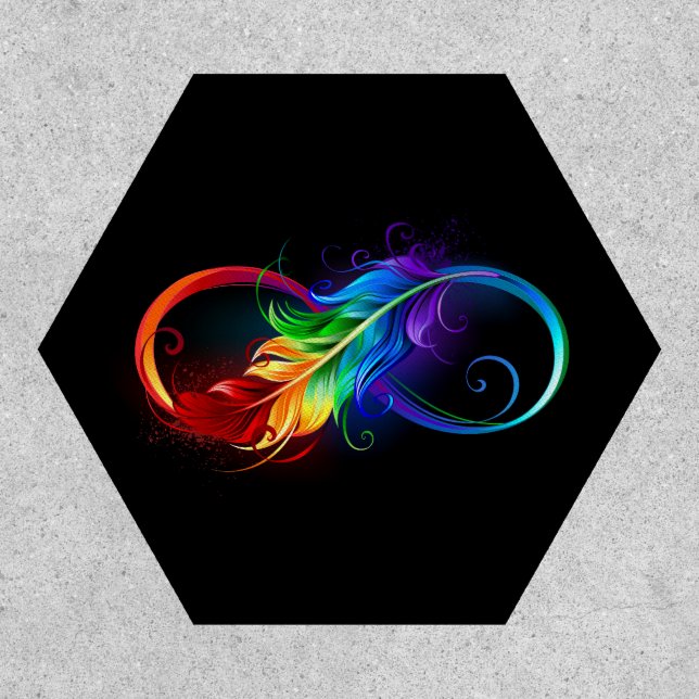 Infinity Symbol with Rainbow Feather Patch (Front)