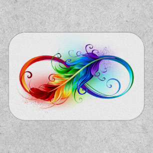 Infinity Symbol with Rainbow Feather Patch