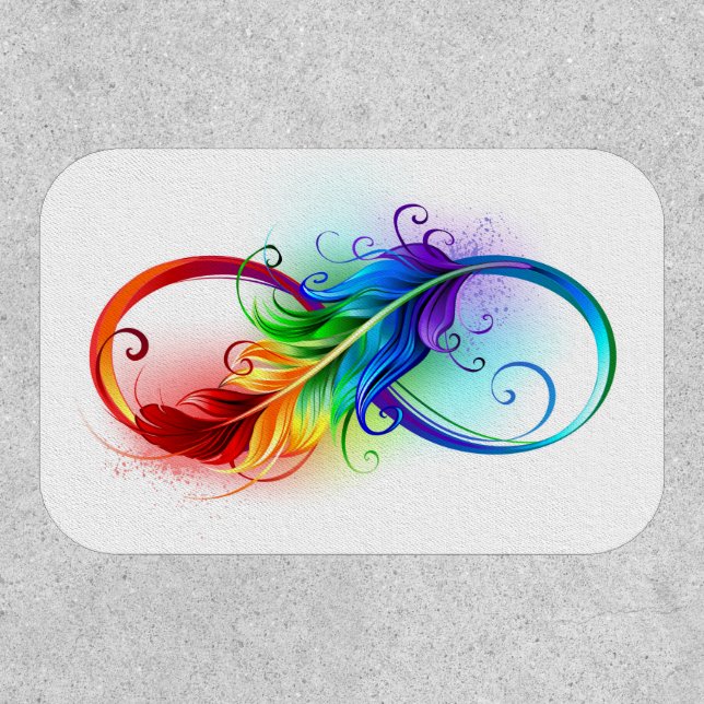 Infinity Symbol with Rainbow Feather Patch (Front)