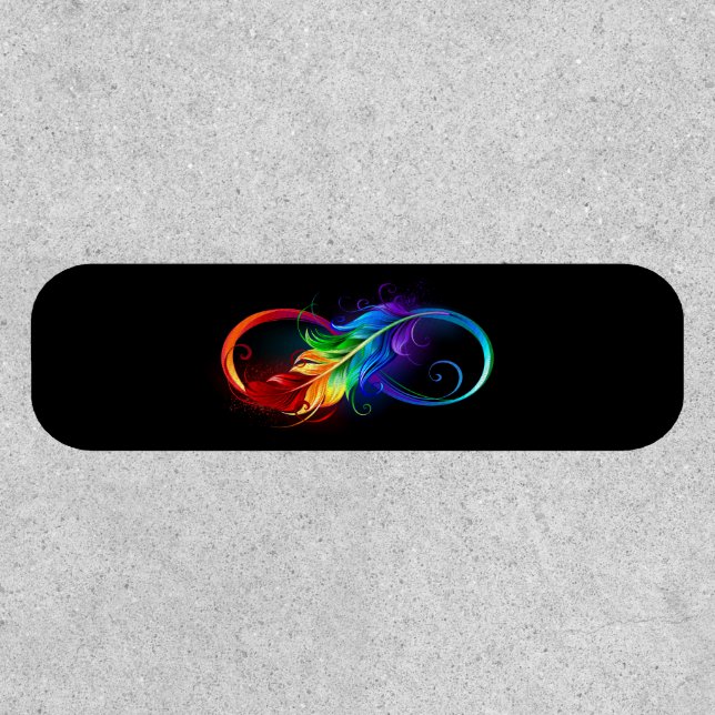 Infinity Symbol with Rainbow Feather Patch (Front)