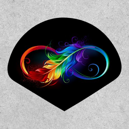 Infinity Symbol with Rainbow Feather Patch