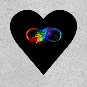 Infinity Symbol with Rainbow Feather Patch