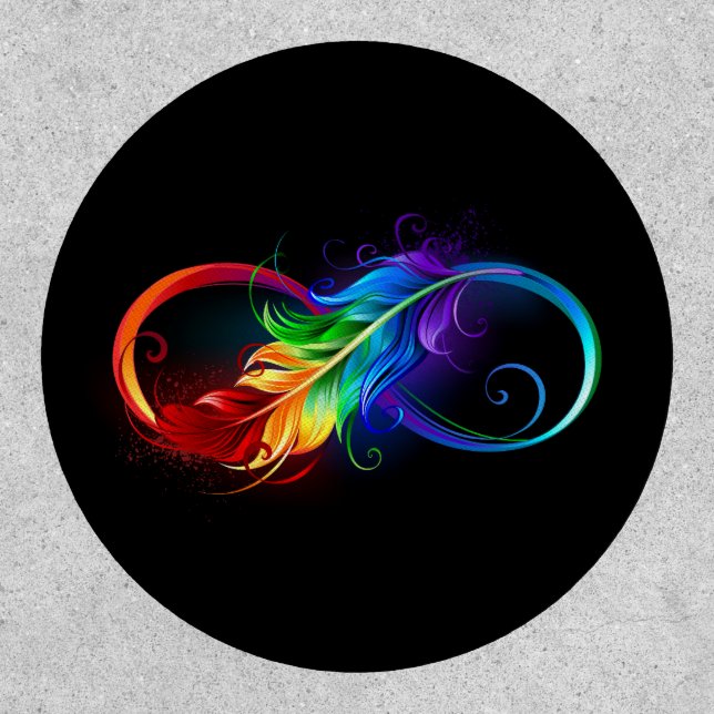Infinity Symbol with Rainbow Feather Patch (Front)