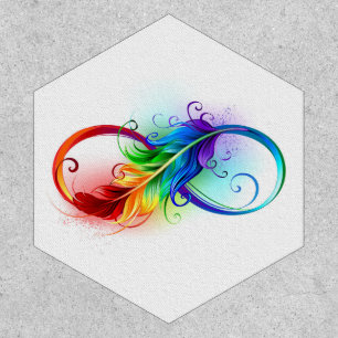 Infinity Symbol with Rainbow Feather Patch