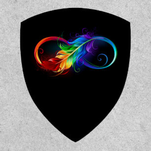 Infinity Symbol with Rainbow Feather Patch