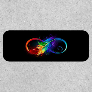 Infinity Symbol with Rainbow Feather Patch