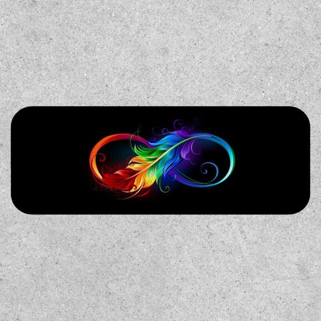 Infinity Symbol with Rainbow Feather Patch (Front)