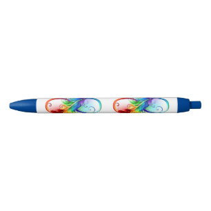 Infinity Symbol with Rainbow Feather Pen