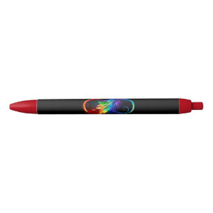 Infinity Symbol with Rainbow Feather Pen