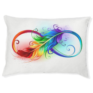Infinity Symbol with Rainbow Feather Pet Bed