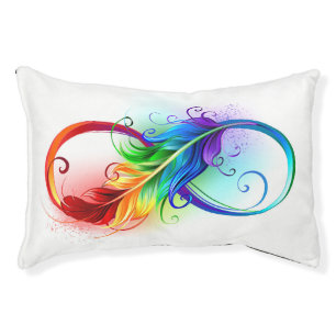 Infinity Symbol with Rainbow Feather Pet Bed