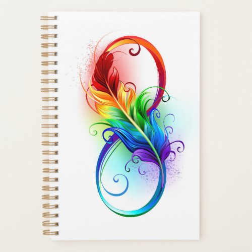 Infinity Symbol with Rainbow Feather Planner