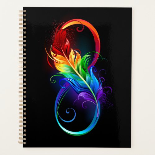 Infinity Symbol with Rainbow Feather Planner