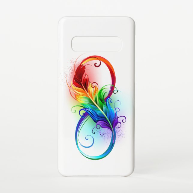 Infinity Symbol with Rainbow Feather Samsung Galaxy Case (Back)