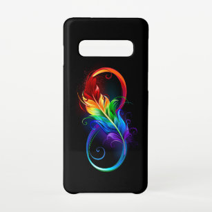Infinity Symbol with Rainbow Feather Samsung Galaxy S10 Case