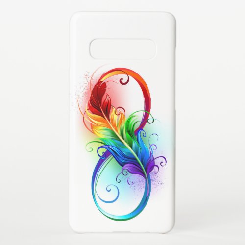 Infinity Symbol with Rainbow Feather Samsung Galaxy S10 Case