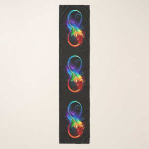 Infinity Symbol with Rainbow Feather Scarf
