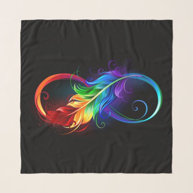 Infinity Symbol with Rainbow Feather Scarf (Front (Horizontal))