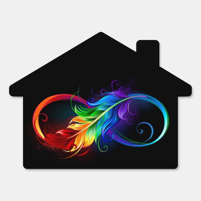 Infinity Symbol with Rainbow Feather Sign (Front)