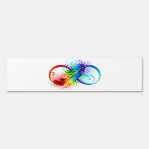 Infinity Symbol with Rainbow Feather Sign