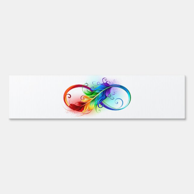 Infinity Symbol with Rainbow Feather Sign (Front)