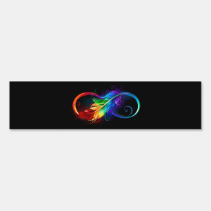 Infinity Symbol with Rainbow Feather Sign