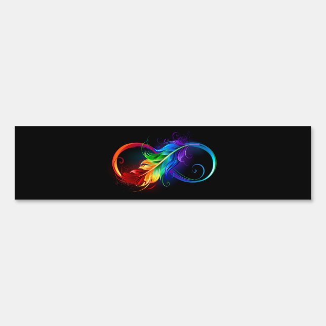 Infinity Symbol with Rainbow Feather Sign (Front)