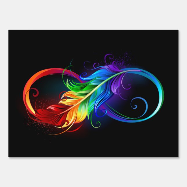 Infinity Symbol with Rainbow Feather Sign (Front)