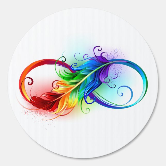 Infinity Symbol with Rainbow Feather Sign (Front)