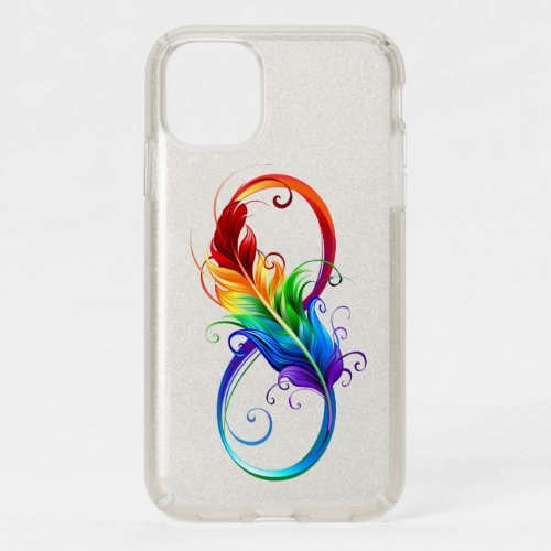 Infinity Symbol with Rainbow Feather Speck iPhone 11 Case