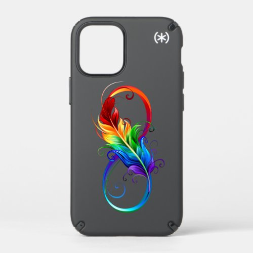 Infinity Symbol with Rainbow Feather Speck iPhone 12 Mini Case