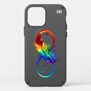 Infinity Symbol with Rainbow Feather Speck iPhone 12 Pro Case