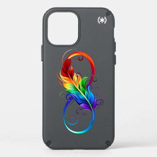 Infinity Symbol with Rainbow Feather Speck iPhone 12 Pro Case