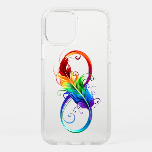 Infinity Symbol with Rainbow Feather Speck iPhone 12 Pro Case