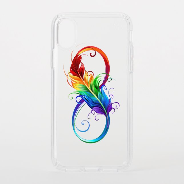 Infinity Symbol with Rainbow Feather Speck iPhone XS Case (Front)