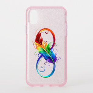 Infinity Symbol with Rainbow Feather Speck iPhone XS Case
