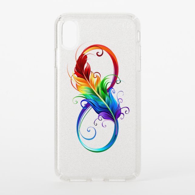 Infinity Symbol with Rainbow Feather Speck iPhone XS Max Case (Front)
