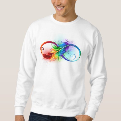 Infinity Symbol with Rainbow Feather Sweatshirt