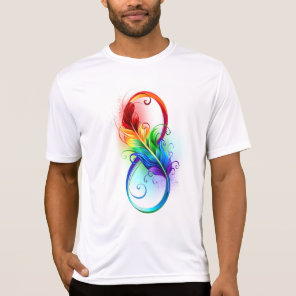 Infinity Symbol with Rainbow Feather T-Shirt
